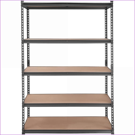 Storage Shelving Unit, 5-Tier Adjustable 2000 lbs Capacity, Black Metal Rack 18"D x 48"W x 72"H | Carbon Steel | Heavy Duty