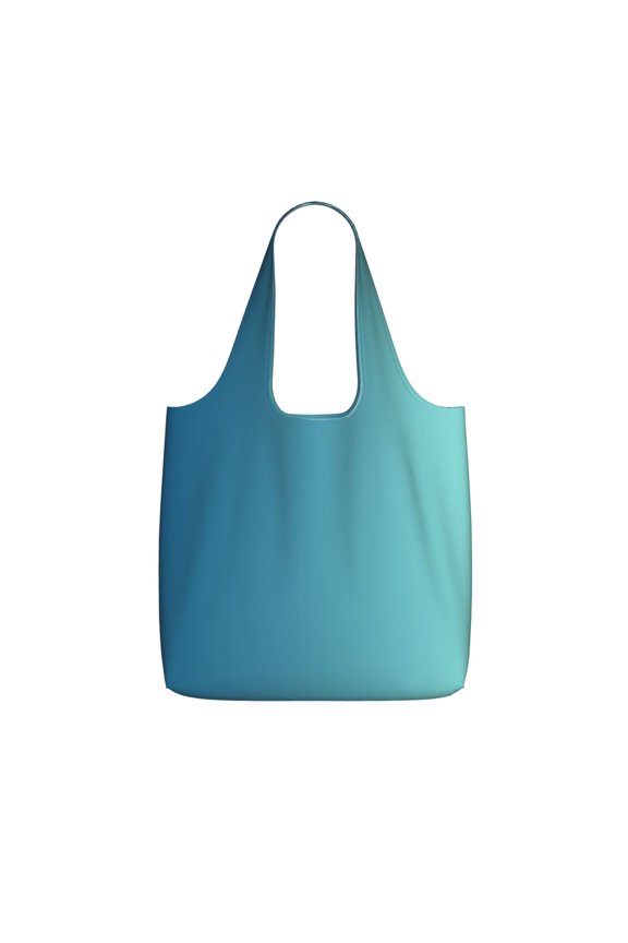 Storage Shopping Bagreusable Durable Shopping Bag Perfect For Shopping Commuting And Weekend Adventuresfoldable And Washable Blue Green Gradient