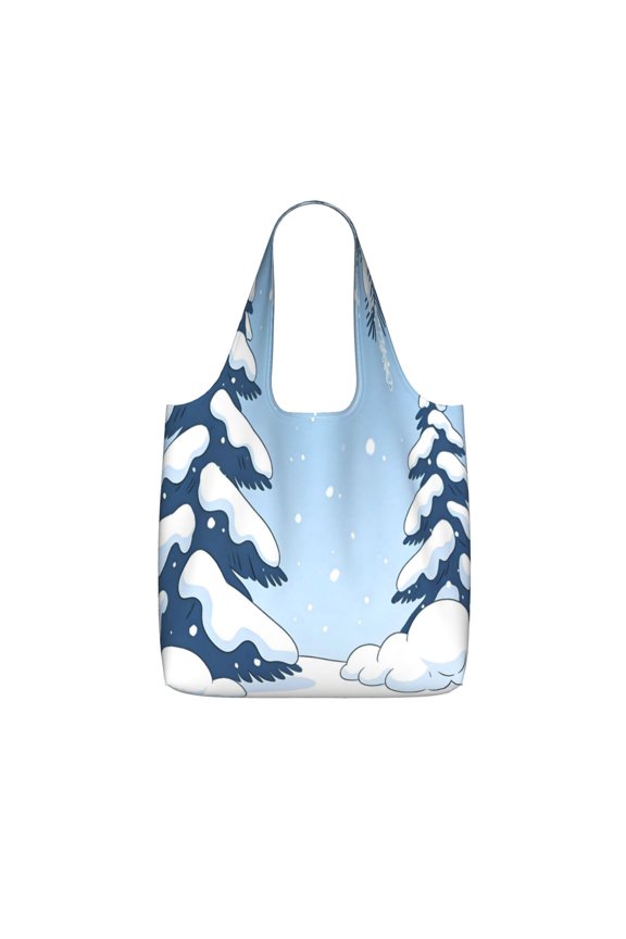 Storage Shopping Bagreusable Durable Shopping Bag Perfect For Shopping Commuting And Weekend Adventuresfoldable And Washable Hello Winter Theme (3)