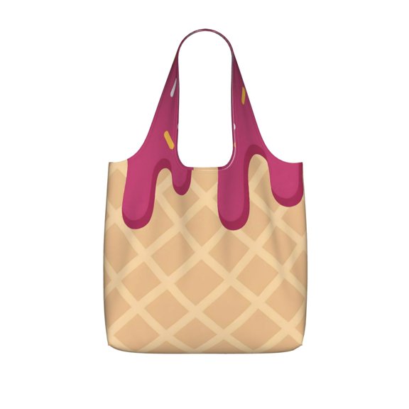 Storage Shopping Bagreusable Durable Shopping Bag Perfect For Shopping Commuting And Weekend Adventuresfoldable And Washable Ice Cream Hotpink