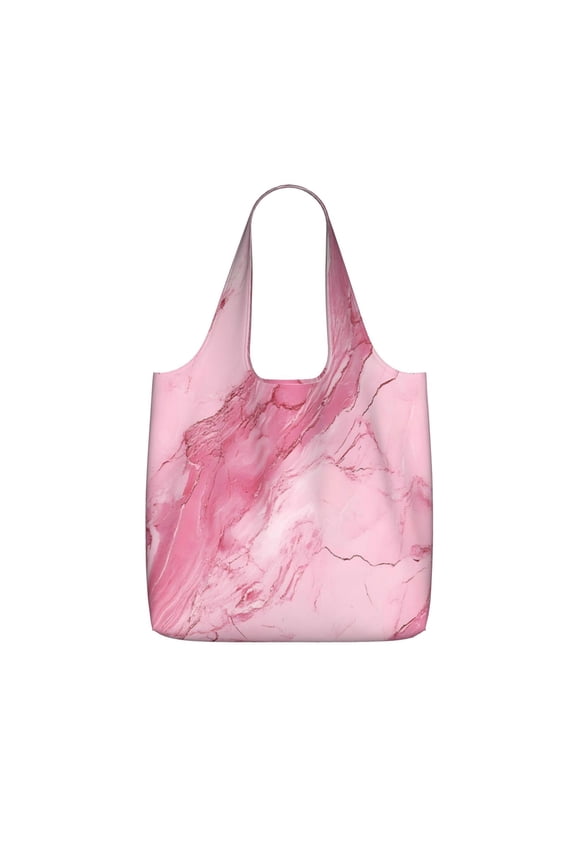 Storage Shopping Bagreusable Durable Shopping Bag Perfect For Shopping Commuting And Weekend Adventuresfoldable And Washable Pink Marble_21256_1