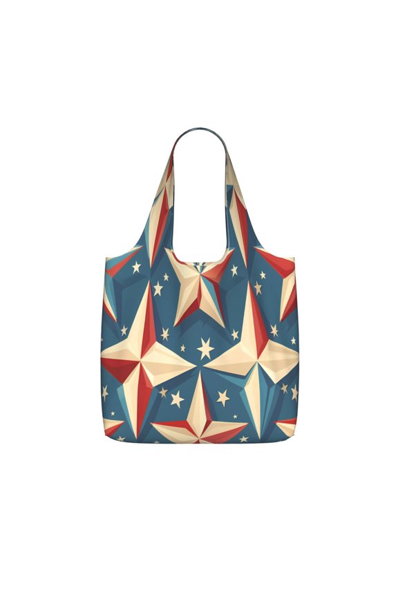 Storage Shopping Bagreusable Durable Shopping Bag Perfect For Shopping Commuting And Weekend Adventuresfoldable And Washable Independence Day Theme Elements Star (7)