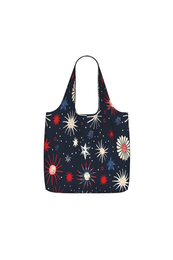Storage Shopping Bagreusable Durable Shopping Bag Perfect For Shopping Commuting And Weekend Adventuresfoldable And Washable Independence Day Theme Star (7)