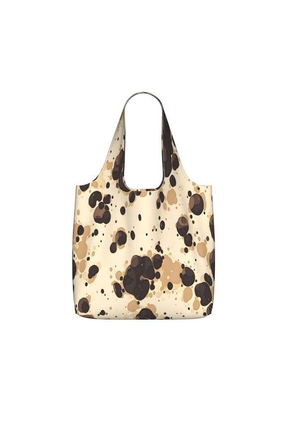 Storage Shopping Bagreusable Durable Shopping Bag Perfect For Shopping Commuting And Weekend Adventuresfoldable And Washable Milk Cow Print Style Sienna_1