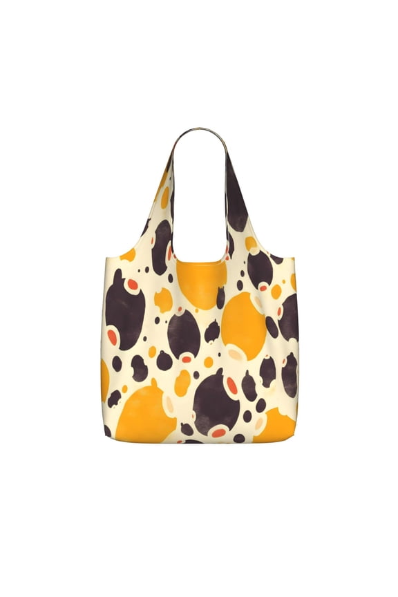 Storage Shopping Bagreusable Durable Shopping Bag Perfect For Shopping Commuting And Weekend Adventuresfoldable And Washable Milk Cow Print Style Sienna_3