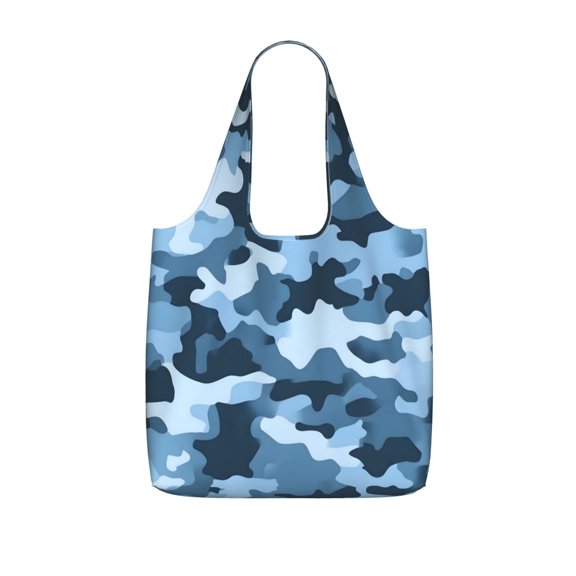 Storage Shopping Bagreusable Durable Shopping Bag Perfect For Shopping Commuting And Weekend Adventuresfoldable And Washable Vector Camouflage Pattern Blue_3
