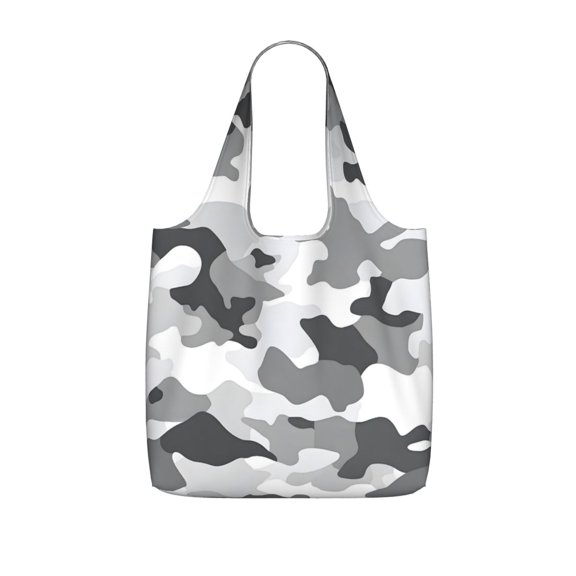 Storage Shopping Bagreusable Durable Shopping Bag Perfect For Shopping Commuting And Weekend Adventuresfoldable And Washable Vector Camouflage Pattern Gray_2