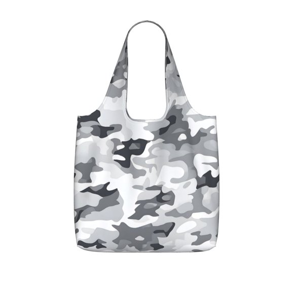 Storage Shopping Bagreusable Durable Shopping Bag Perfect For Shopping Commuting And Weekend Adventuresfoldable And Washable Vector Camouflage Pattern Gray_3