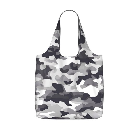 Storage Shopping Bagreusable Durable Shopping Bag Perfect For Shopping Commuting And Weekend Adventuresfoldable And Washable Vector Camouflage Pattern Gray_4