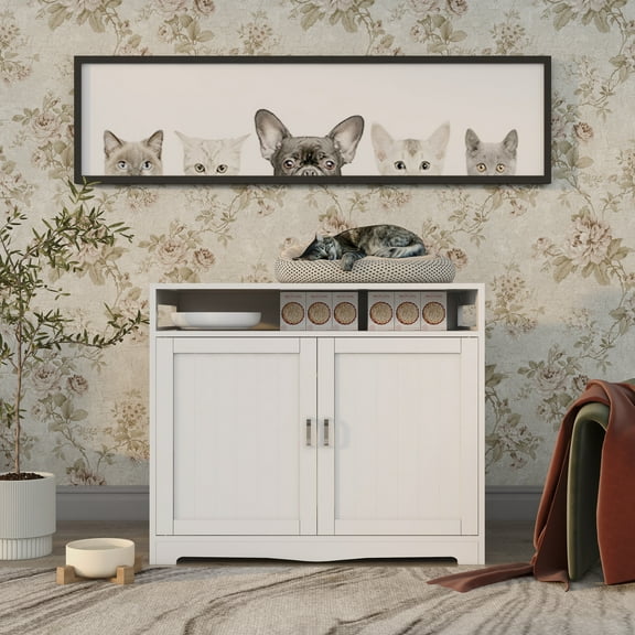 Storage Side Table featuring White, Living Room for Living Room