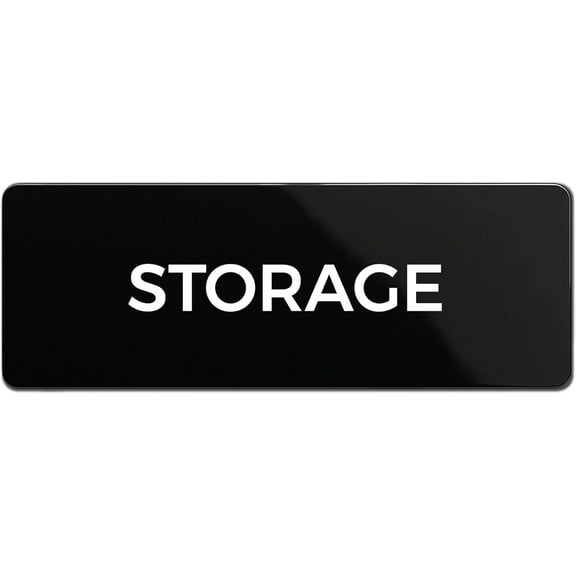 Storage Sign, Durable ABS Plastic with Full Adhesive Backing, Sign for Door or Wall, 2x6"