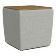 thumbnail image 1 of Storage Square Storage Ottoman with Wood Lift-Top Lid, Gray/Honey Oak, 1 of 8