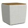 thumbnail image 1 of Storage Square Storage Ottoman with Wood Lift-Top Lid, Sage Mini Grid Pattern/Honey Oak, 1 of 9