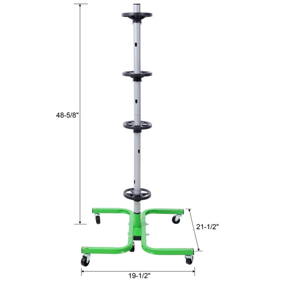 Storage Stand With Wheels 275 LBS Total Capacity Uses Six 2in Swivel Caster Wheels green color,