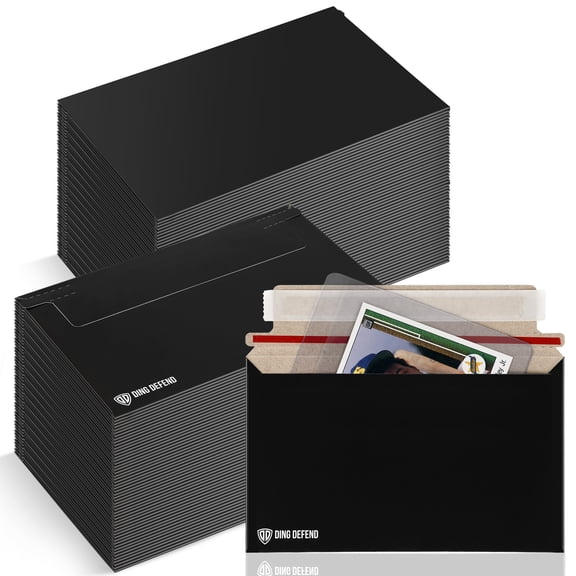 Storage Standard 110 Pack Black Card Shipping Envelopes, 7" x 4.35" Self Adhesive Mailers for Trading Cards, Toploaders and Semi Rigid Sleeves, Shipping Dimensions: 7.5" x 6.5" x 5.1"