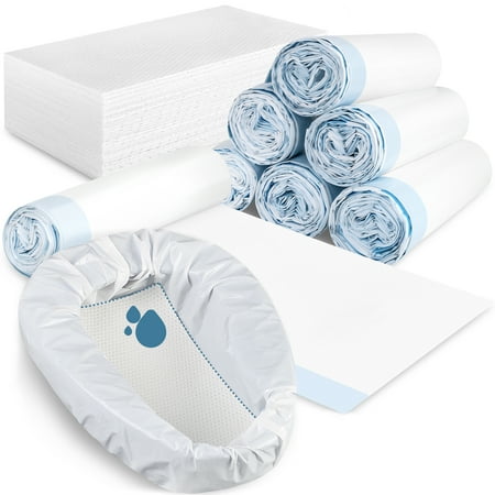 Storage Standard Bedpan Commode Liners with Absorbent Pads Disposable Bedside Toilet Bags 70 pk