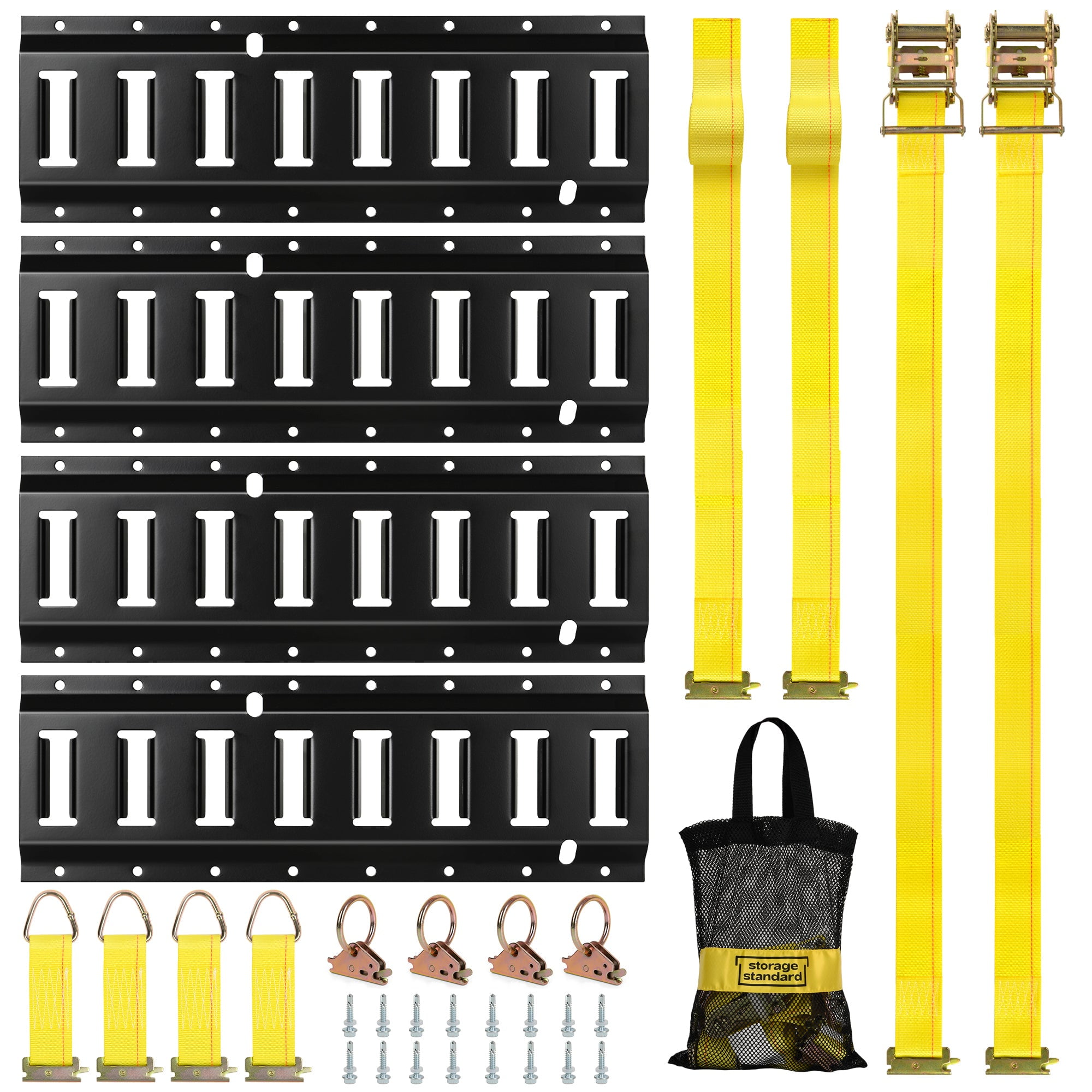 Fast Track Tie Rack Storage Standard E Track Rail Tie-Down Kit with Accessories - Walmart.com