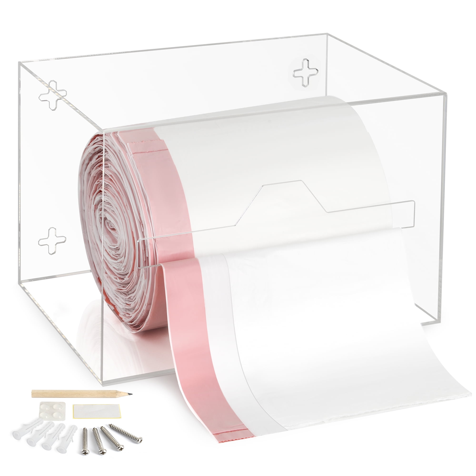 Storage Standard Garbage Bags Dispenser Acrylic Wall and Countertop
