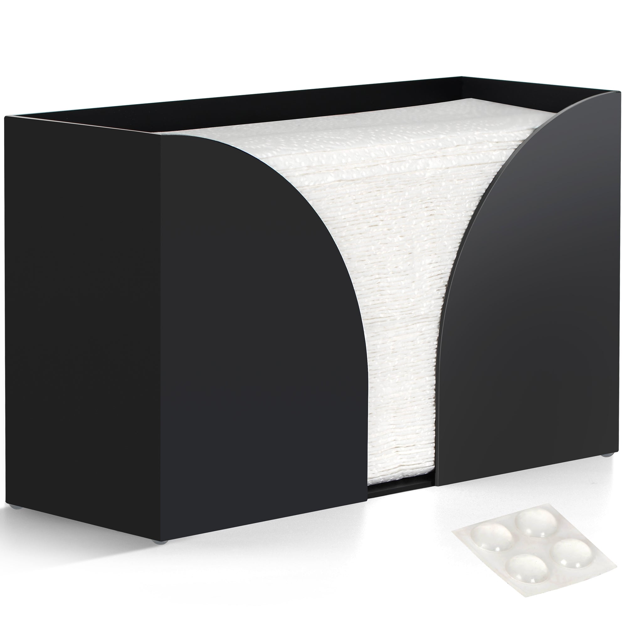 Storage Standard Multifold Paper Towel Dispenser Countertop, Matte Black Paper Napkin Holder ...