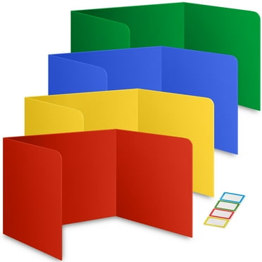 Storage Standard Student Desk Dividers Classroom Privacy Desktop Partition Shield Multicolor 4 Pack Study Carrel