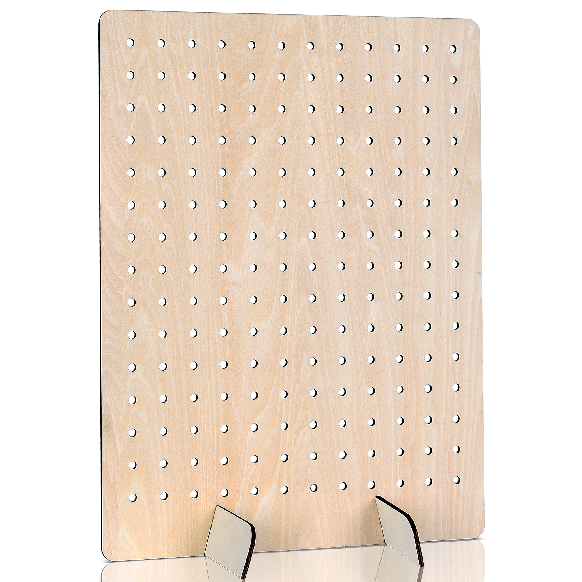 Natural Basswood Pegboard Display Stand for Jewelry, 17" x 13"