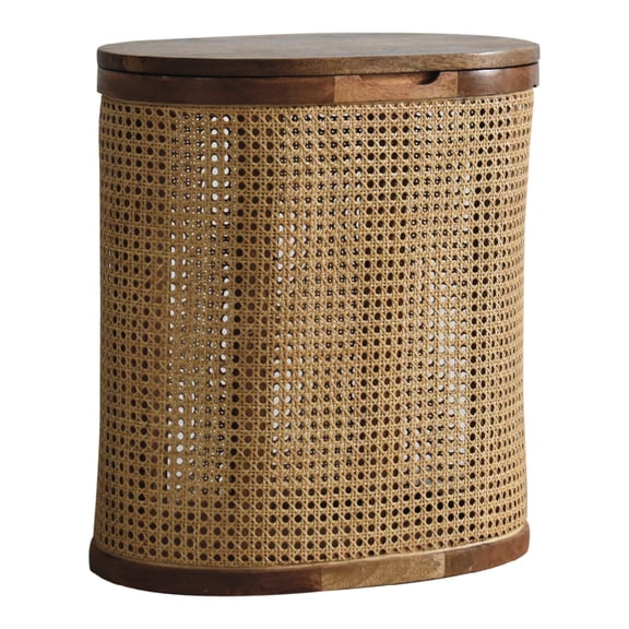 Storage Stool | Good for Home Decor, Create Inviting Atmosphere | Wood + Rattan Crafted | Offer Space - saving Option