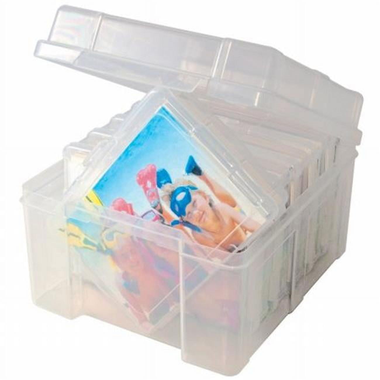 Jigitz 4x6 Photo Storage Box with Carrier - Clear Compartment
