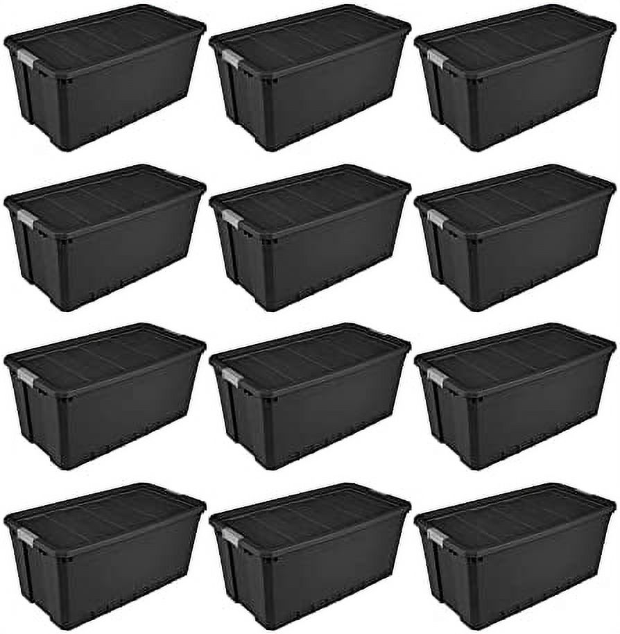 Storage System with 50 Gallon Heavy Duty Stackable Storage Box