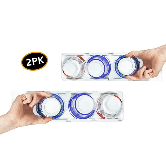 Storage Theory Yogurt Organizer - Holds up to 4 Wide-Mouth Yogurt Cups Each - Peel and Stick (2 pack)