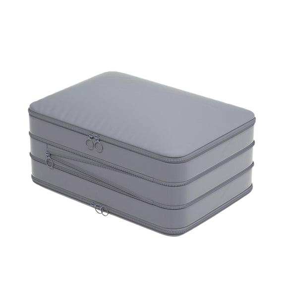 Storage Totes Ultra Space Saving Self Compression Organizer Stackable Heavy Duty Moving Travel Storage Bags Compressible for Comforter Blankets Bedding Clothes