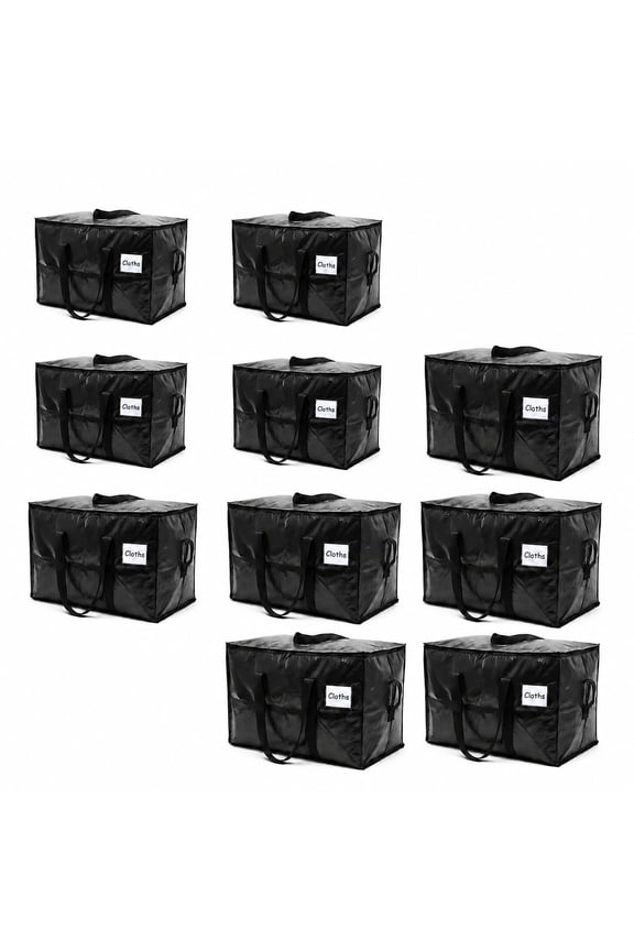 Storage Totes and Moving Bags L / XL, Dual Zipper Water-resistant Reusable Organizer