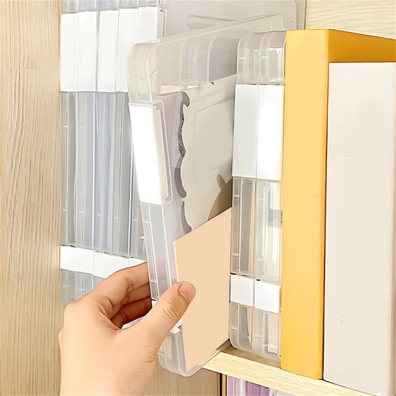 Storage Transparent File Storage Box with Buckle Closure for Home Office Document Organization 1Pcs JASKFLY