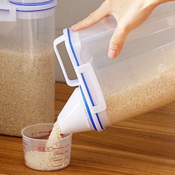 Storage Transparent Flour Barrel With Scale Convenient Rice Cylinder Household Washing Powder Jar Sealed Rice Food Container