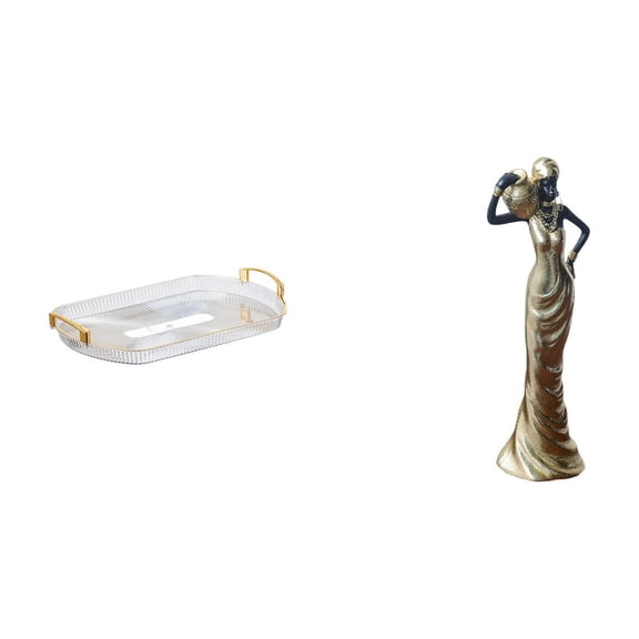 Storage Tray Decorative Tray Desktop Figurine Easy to Clean Material for Living Room Bedroom Cabinet Entrance