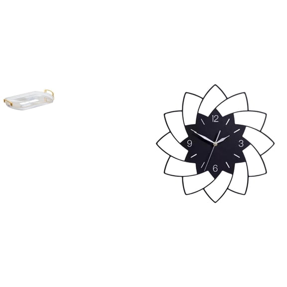 Storage Tray Large Wall Clock Rectangle Serving Tray Stylish Lightweight Acrylic Design for Home Office Decor