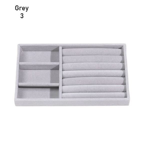 Storage Tray Ornaments Organizer Travel Jewelry Tray Case Fashion Earring Holder Bracelets Rings Storage Rotating Jewelry Box Jewelry Accessory GREY 3