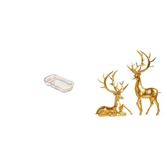 Storage Tray Rectangle Serving Tray Deer Sculpture Resin Material Modern Decor for Home Office Restaurant Use