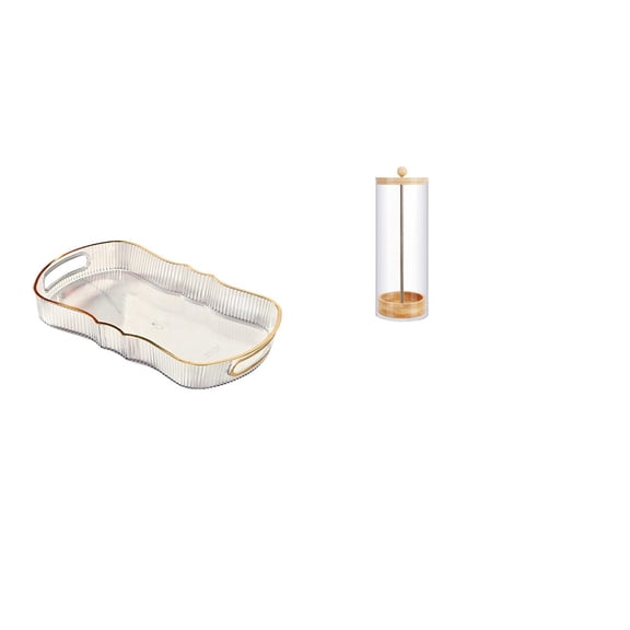 Storage Tray Rectangle Serving Tray Straw Holder Acrylic Smooth Finish for Home Food Display and Makeup Organization