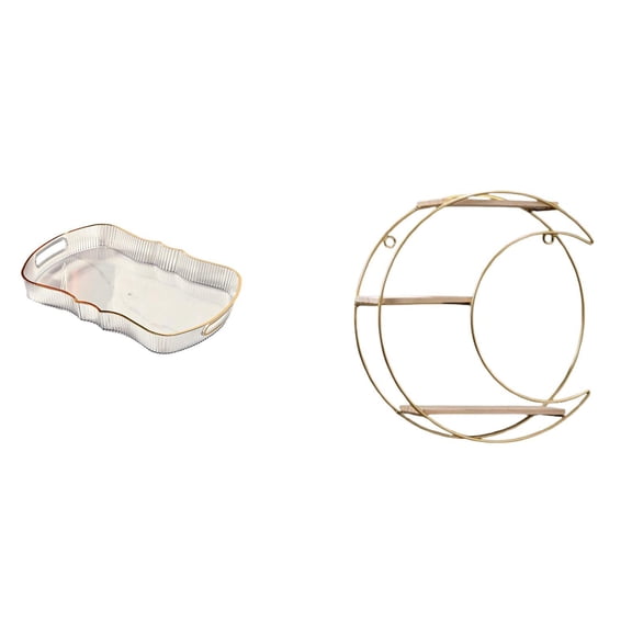 Storage Tray Rectangle Serving Tray Wall Storage Rack Space Saving Design for Bathroom Vanity Living Room