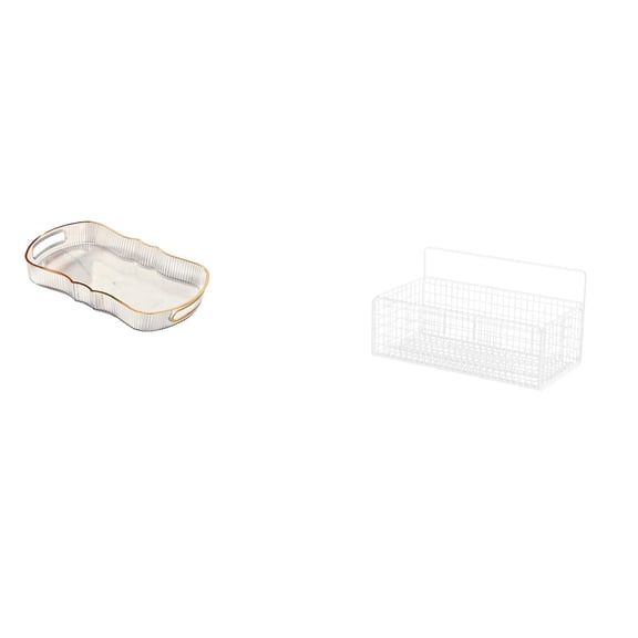 Storage Tray Rectangle Serving Tray Wire Organizer Lightweight Design for Kitchen Bathroom Living Room Use