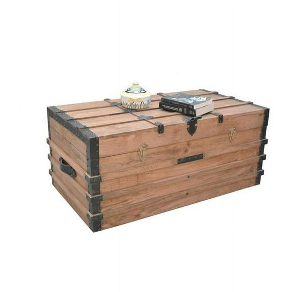 Progressive Furniture A221-39 Storage Trunk for Cocktail Table, Burn Natural