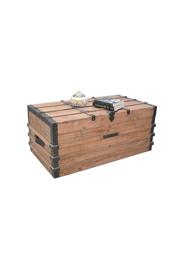 A221-39 Storage Trunk for Cocktail Table, Burn Natural