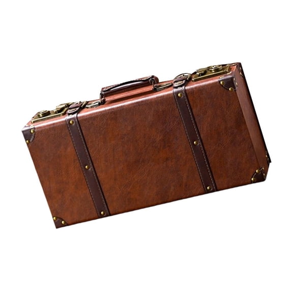 Storage Trunk Wood Rectangular Travel Case Home Decoration Suitcase Film Props