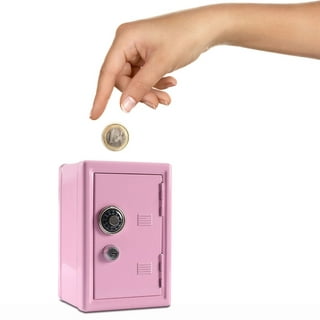 3X(Kids Money , Money Box Gift Safe Case Password with Key Metal Money Box