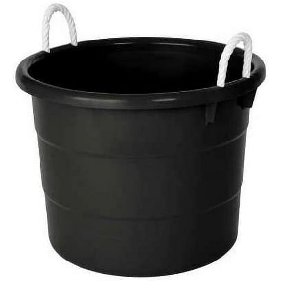 Storage Tub w/Rope Handles, Gal, Black