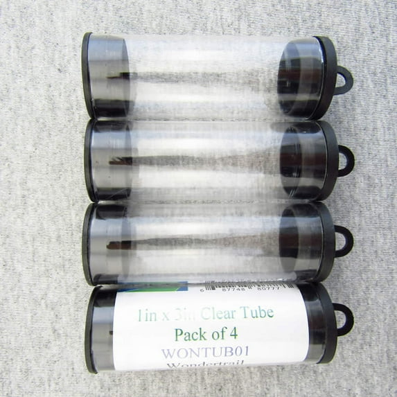 Storage Tube 1in Diameter x 3in Long Pack of 4 Tubes Wondertrail