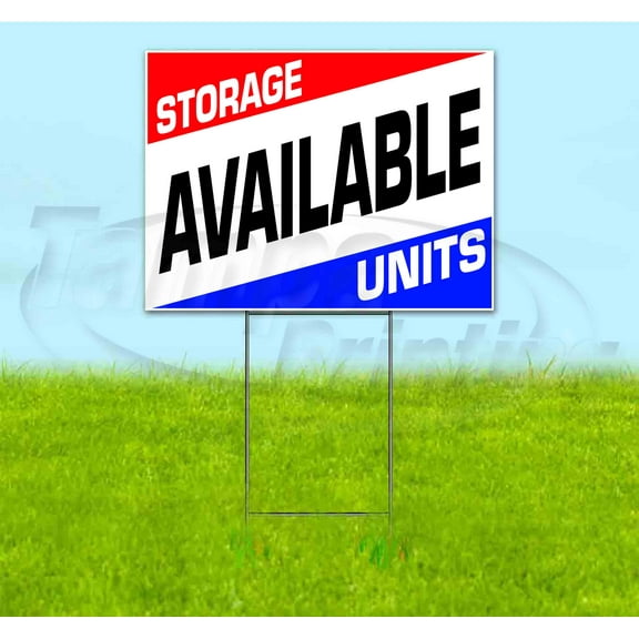 Storage Units Available (18" x 24") Yard Sign, Includes Metal Step Stake