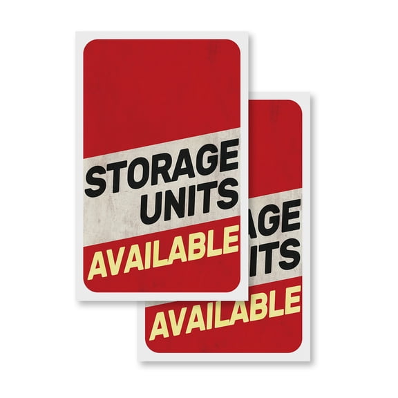 Storage Units Available (2-PACK) 24" x 36" Vinyl Decals | Sign Insert Peel & Stick Decals Stickers Window Signs