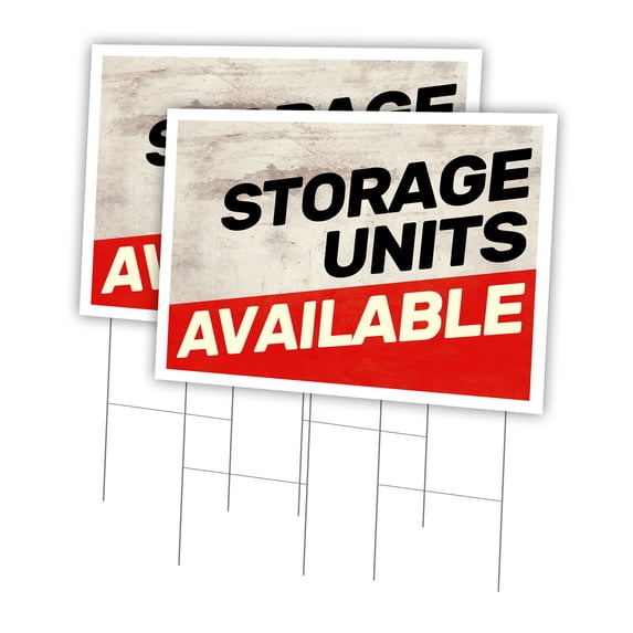 Storage Units Available 2 Pack Of 24" x 36" Yard Sign & Stake | Advertise Your Business | Stake Included Image On Both Sides | Made in The USA