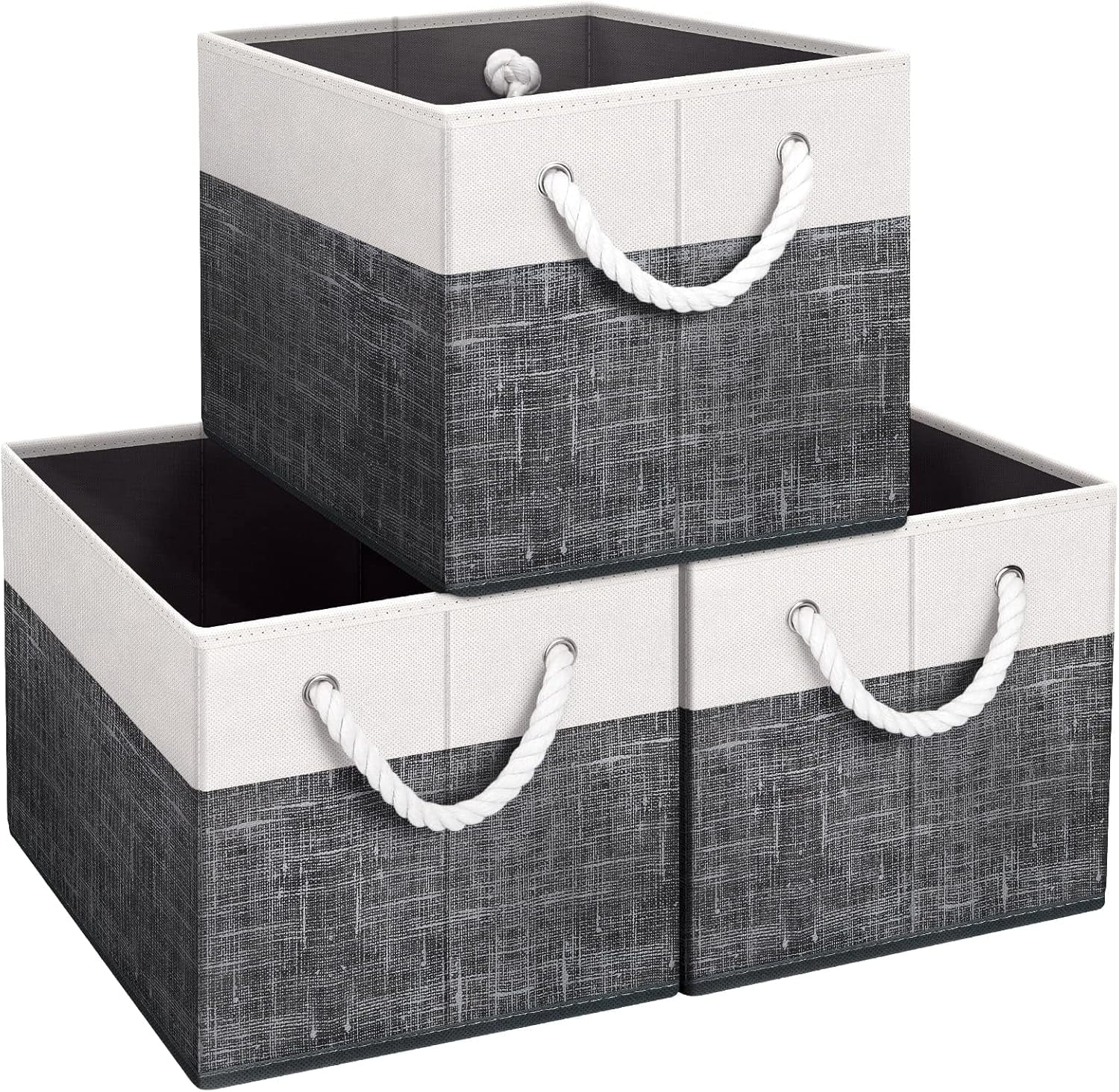 Storage box [3-Pack], foldable storage basket, large storage box with ...